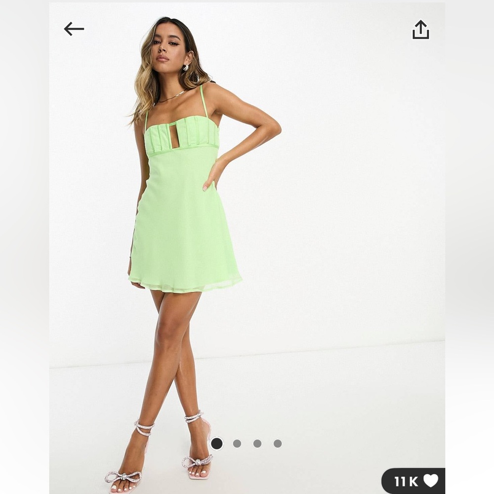 NWT ASOS Bright Green Corset Dress